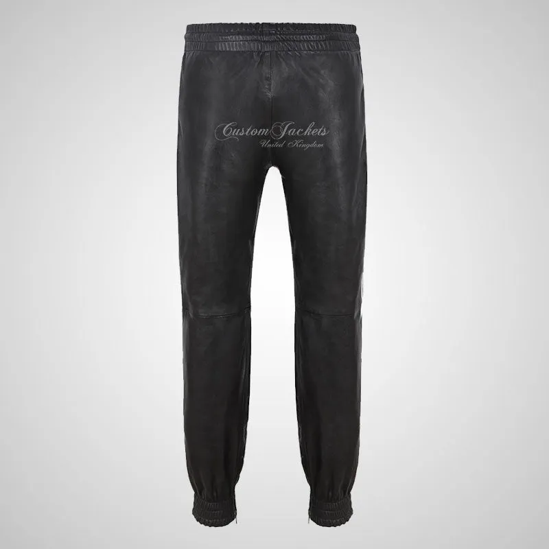 FLEX Leather Jogging Bottom With Stripes For Men