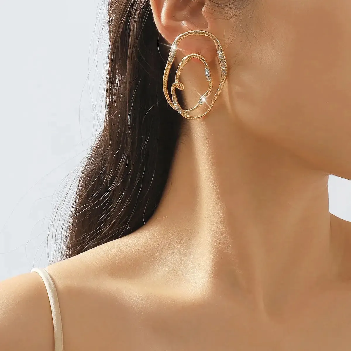Helical Gleam Cuff Earrings