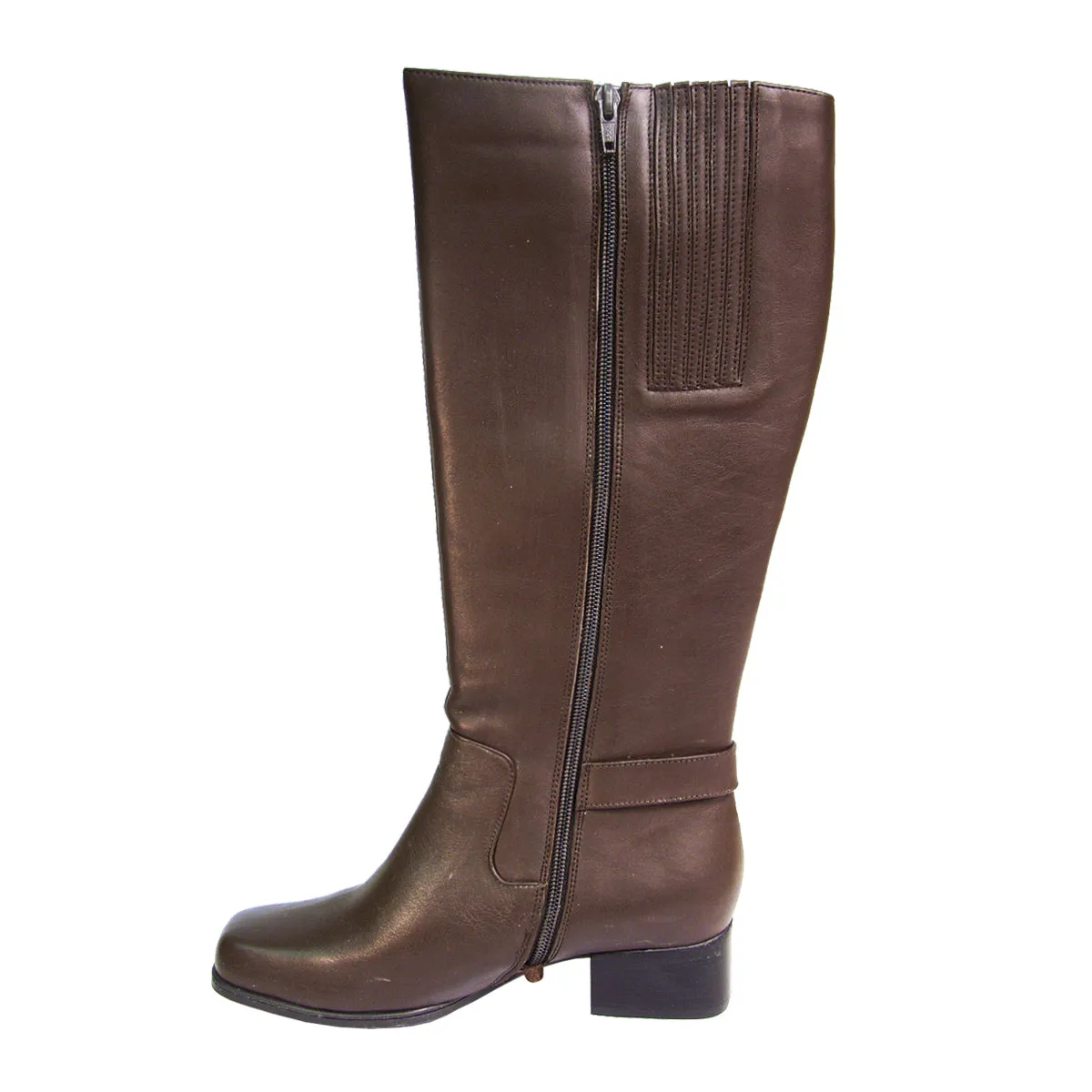 PEERAGE Becca Women's Wide Width Leather Knee-High Boots